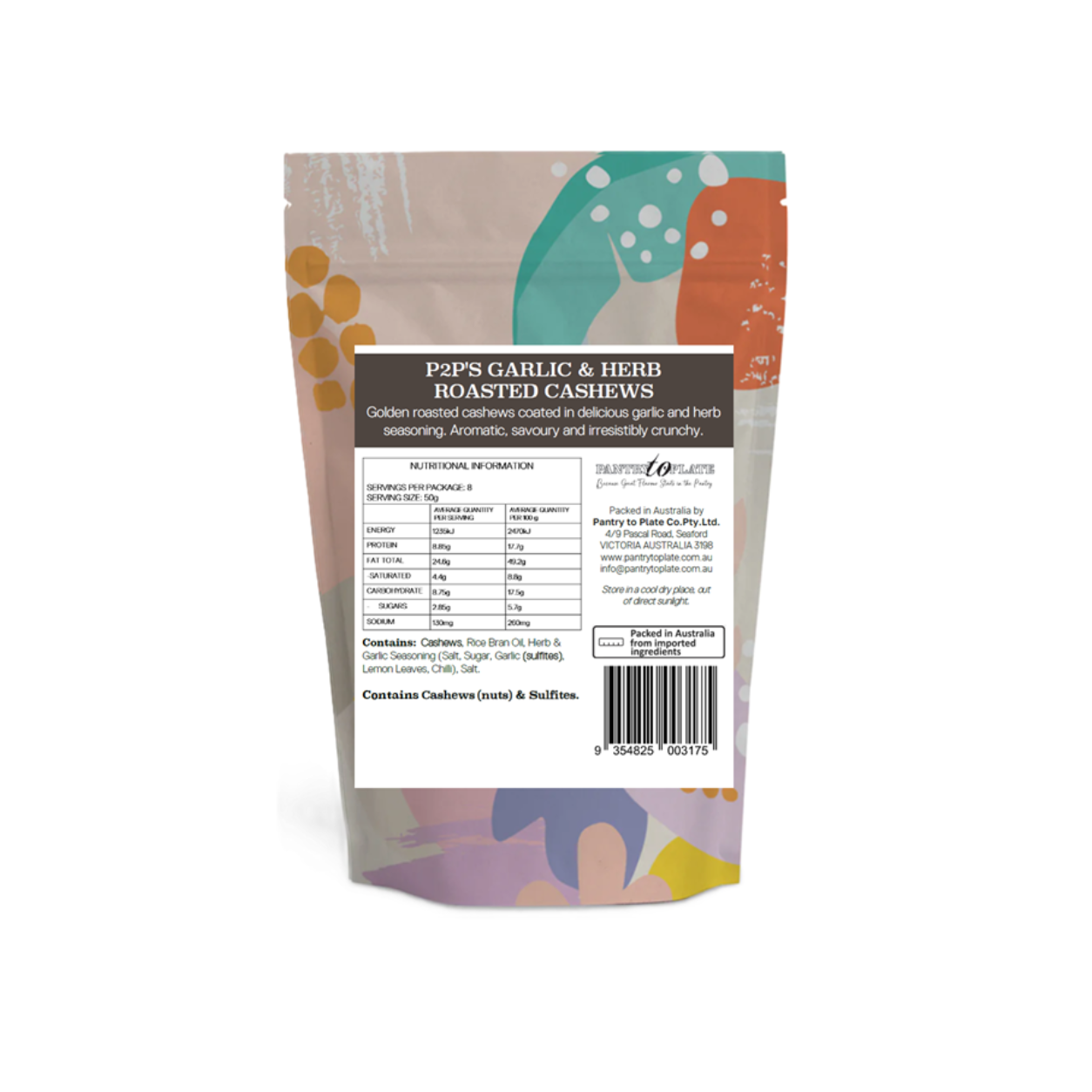 P2P Garlic & Herb Roasted Cashews 300g